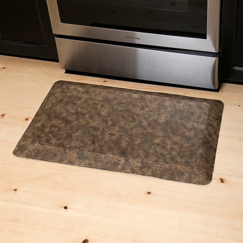 Emeril Lagasse Damask Modern Kitchen Mat - 19.6"x39" - Beige