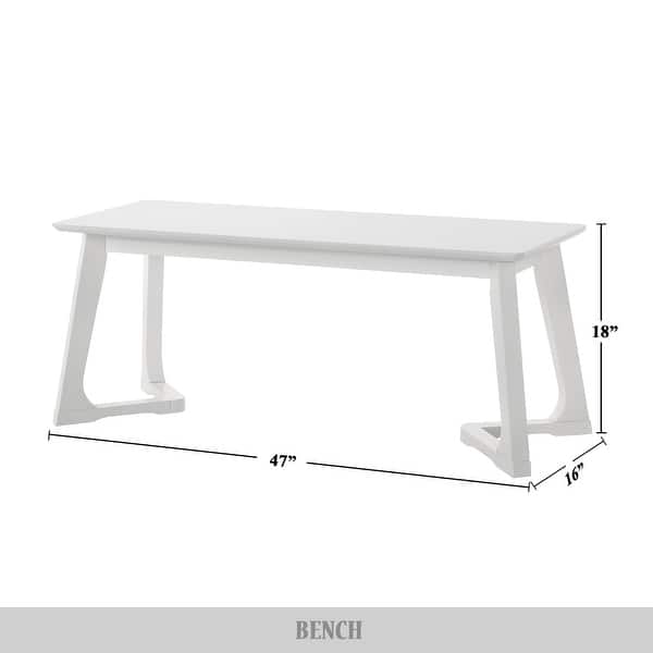 dimension image slide 2 of 3, CraftPorch Mid-century Modern Upholstered Dining Chair and Wooden Bench (Set of 5)