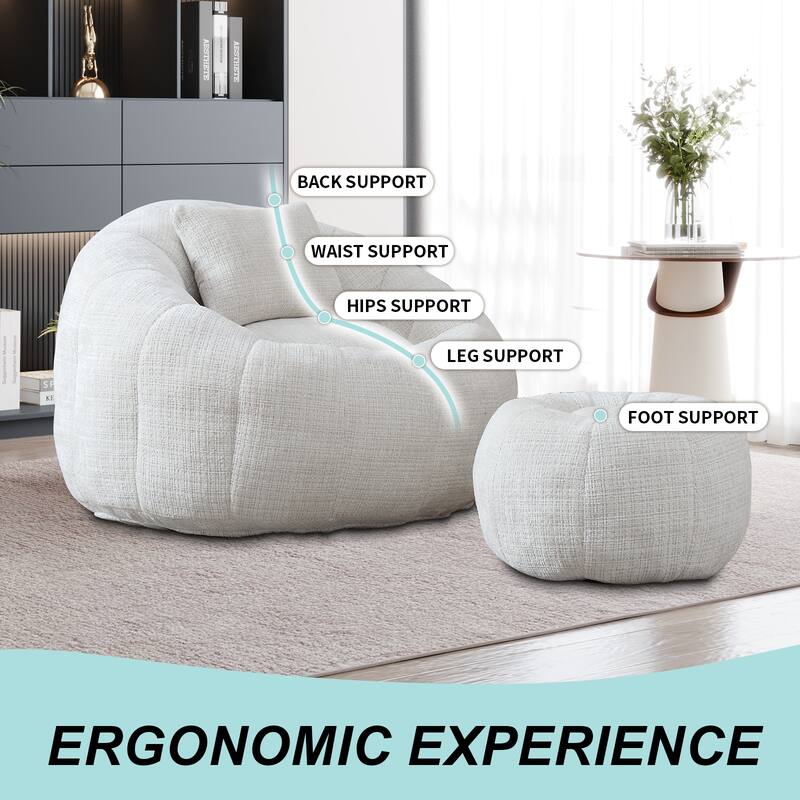 Bean Bag Chairs With Ottoman for Living Room