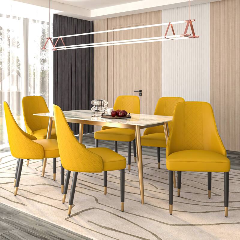 Allure Dining Chairs Fabtic/Leather Seat and Back in Oak Wood Set of 2