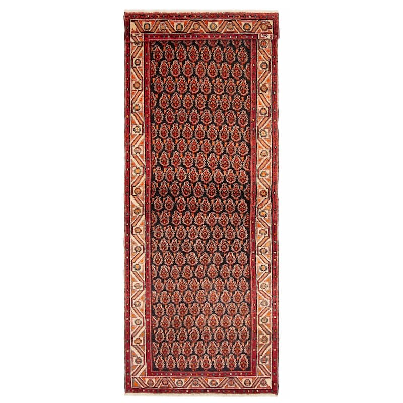 ECARPETGALLERY Hand-knotted Andelz Navy Wool Rug - 3'5 x 9'7 - Dark Navy - 3'5 x 9'7