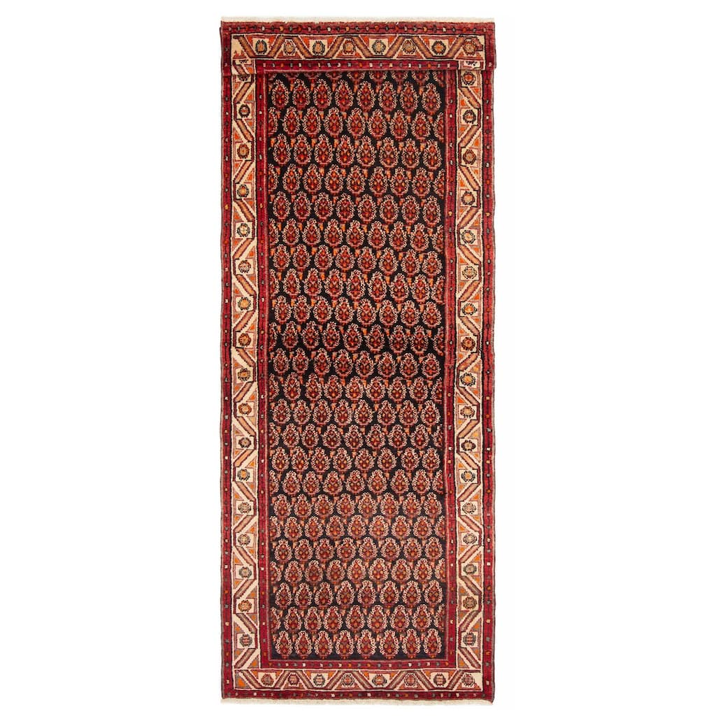 ECARPETGALLERY Hand-knotted Andelz Navy Wool Rug - 3'5 x 9'7