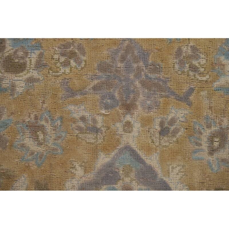 Hand Knotted Oriental 100% Wool Carpet Traditional Floral Yellow & Gold Najafabad Area Rug - 12' 10'' X 9' 3''
