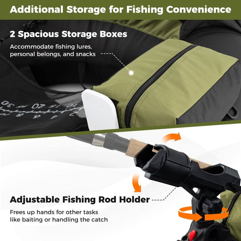 Costway Inflatable Float Tube with Adjustable Fishing Rod Holder Fish - See Details
