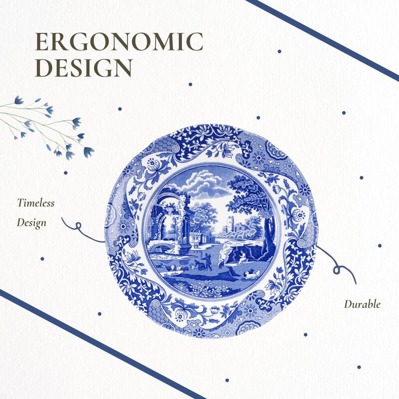 Spode Set of 4 Blue Italian Plates