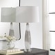 preview thumbnail 3 of 5, Uttermost Quinn White & Silver Table Lamp - 29"H,   Shade 10"H x 15"Dia.