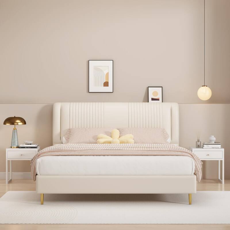 Modern Nightstand with Drawer, Minimalist Bedside Table