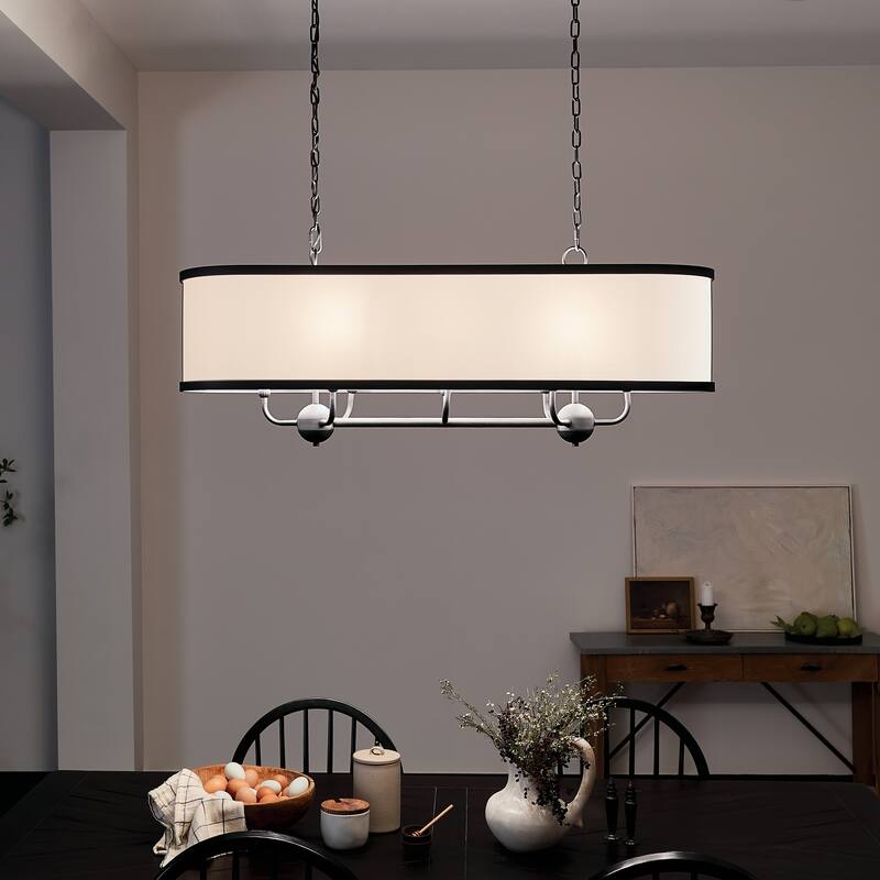 Kichler Lighting Heddle 42 inch 8-Light Linear Chandelier Textured Black