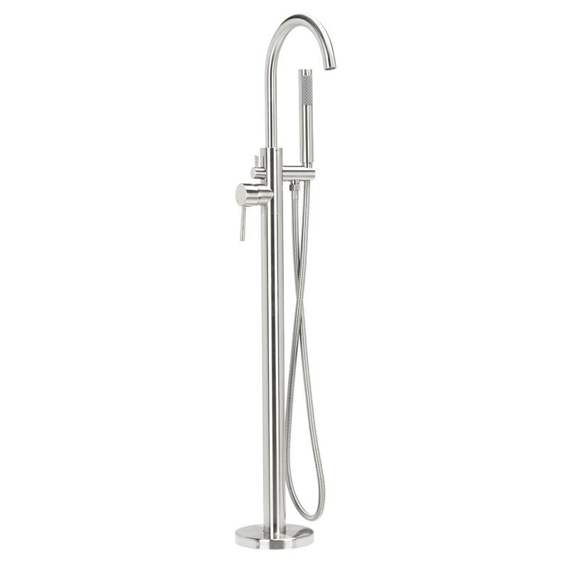 SAFAVIEH Avie Single Handle Above Ground Floor Mount Nickel Shower System - 43 In. W x 9 In. D x 6 In. H - 43Wx9Dx6H