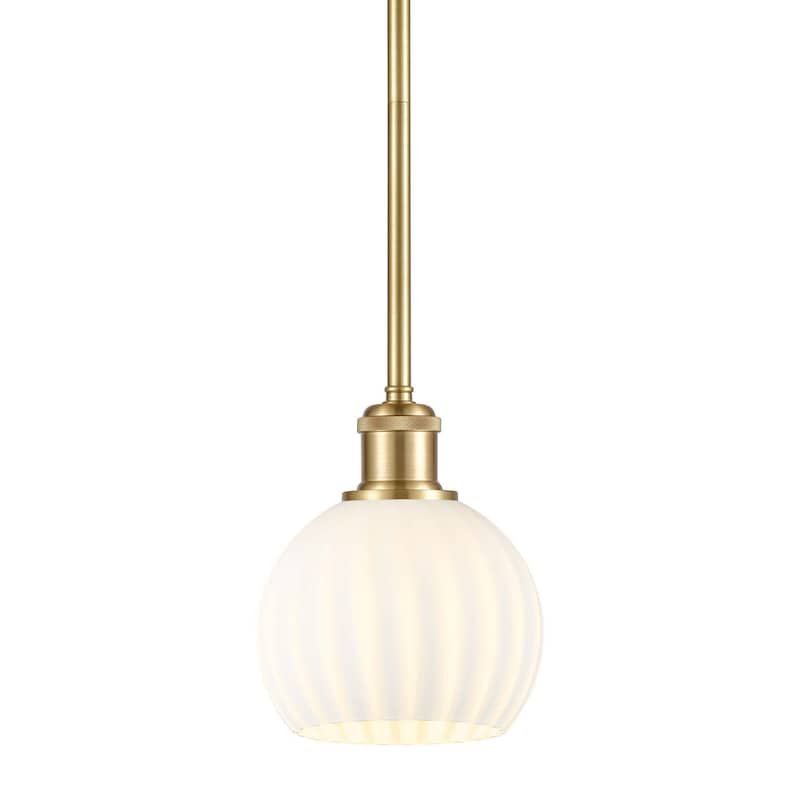 Innovations Lighting 516-1S-8-6 White Venetian Pendant White Venetian - Satin Gold / White Venetian