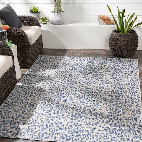 Rowdie Indoor/ Outdoor Leopard Print Area Rug