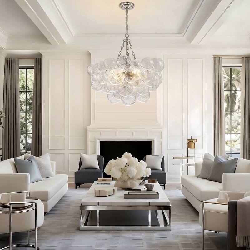 Starsky 6-Light Swirled Bubble Glass Globe chandelier