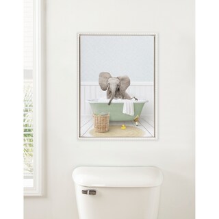 Sylvie Beaded Baby Elephant Big Ears Bath Canvas by Amy Peterson