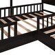 preview thumbnail 27 of 25, Twin Size Wood House Platform Bed, L-Shaped with Fence and Slatted Frame
