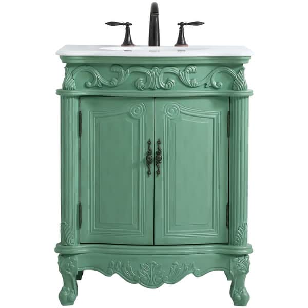 slide 2 of 11, Elegant Lighting VF-1008-VW Danville 30" Tall Cabinet and Quartz Vintage Mint - Painted