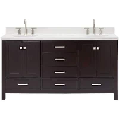 Ariel A067DWQOVO Cambridge 67" Free Standing Double Oval Basin Vanity