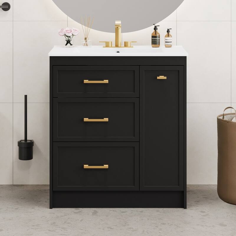 30" Bathroom Vanity Set with Three Drawers