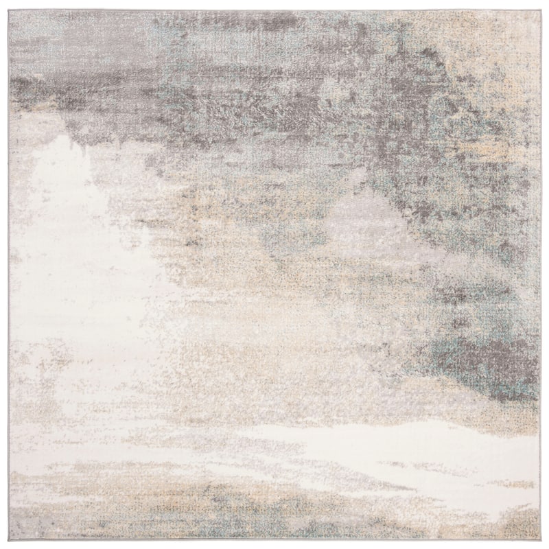 SAFAVIEH Jasper Candis Modern Abstract Rug - 5' Square - Grey/Gold