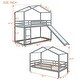 preview thumbnail 14 of 46, Twin Over Twin Bunk Bed with Roof, Slide & Ladder, Playhouse-Inspired Design, Safe & Fun, Multiple Installation Options, Grey