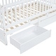 preview thumbnail 14 of 118, Wood Cribs Convertible Toddler Bed with Fence Guardrails and 2 Drawers Split into Independent Floor Bed and Daybed Slat Support