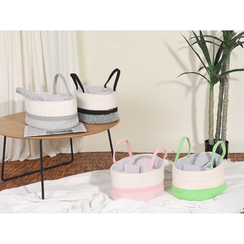 1Pcs Woven Storage Basket, Shelf Closet Storage Bin for Blankets - 14.2x9.1x7.1"