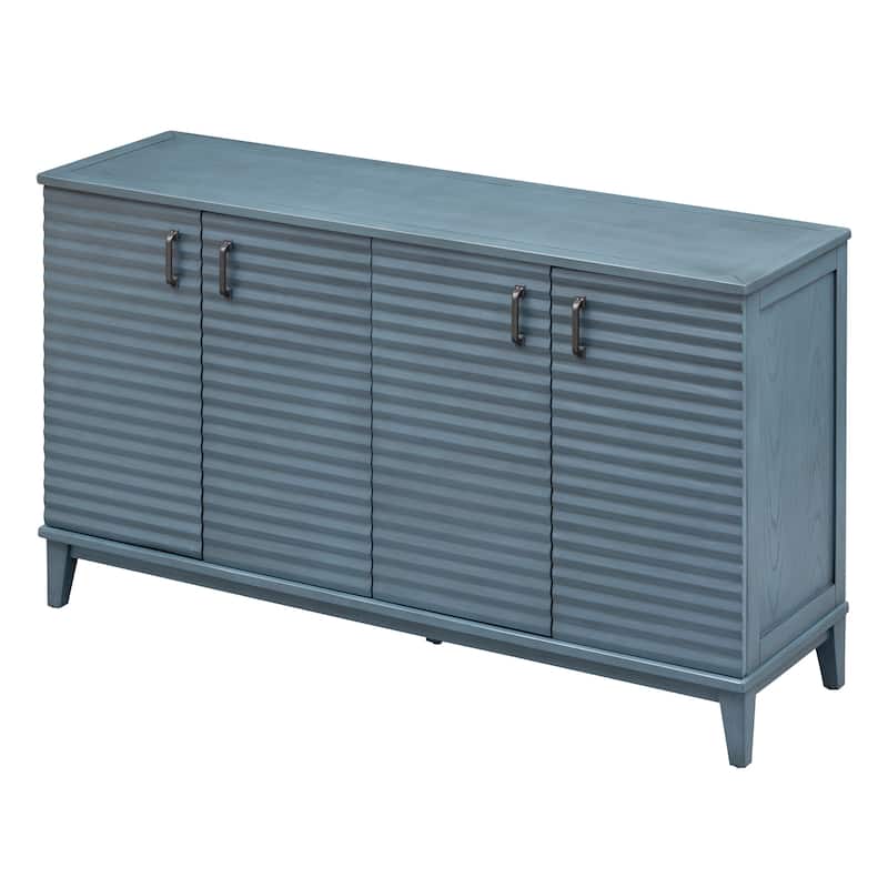 Sideboard with 4 Door Large Storage Buffet with Adjustable Shelves and Metal Handles for Kitchen