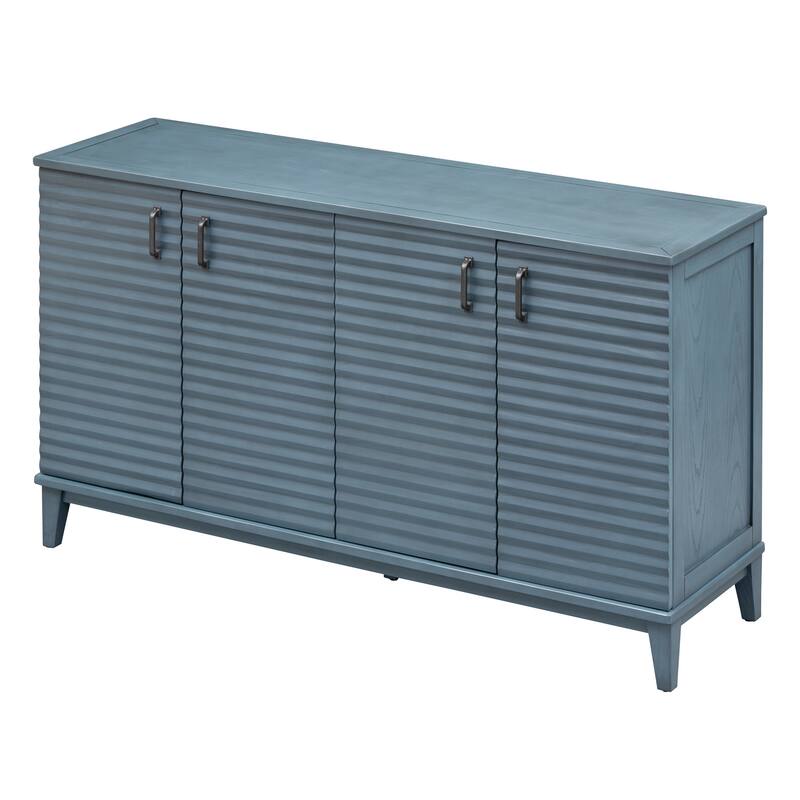 Sideboard with 4 Door Large Storage Buffet with Adjustable Shelves and Metal Handles