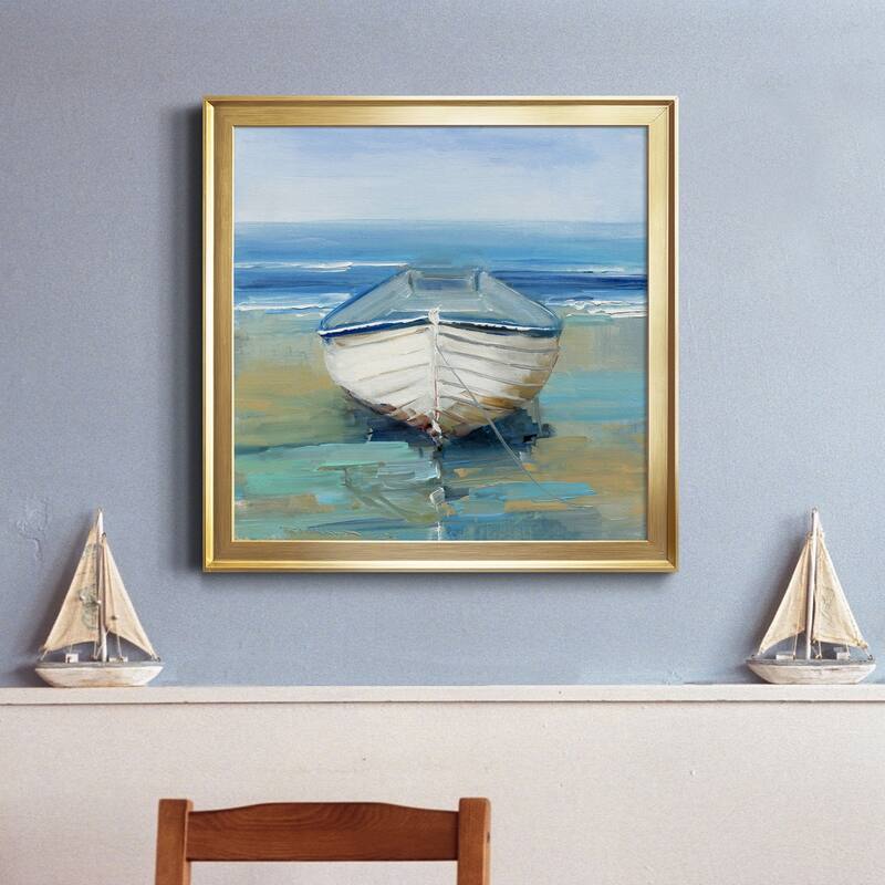 Bubbly Blue Crab-Framed Canvas - Ready to Hang
