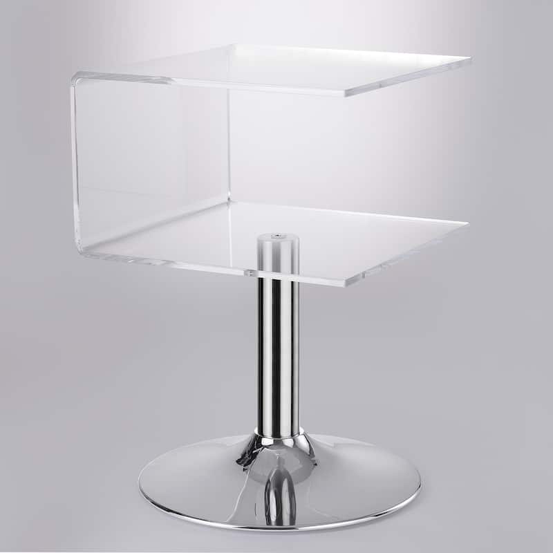Modern Acrylic Clear Side Table C-shaped End Table - 23.6"H x 15.8"W x 15.8"L