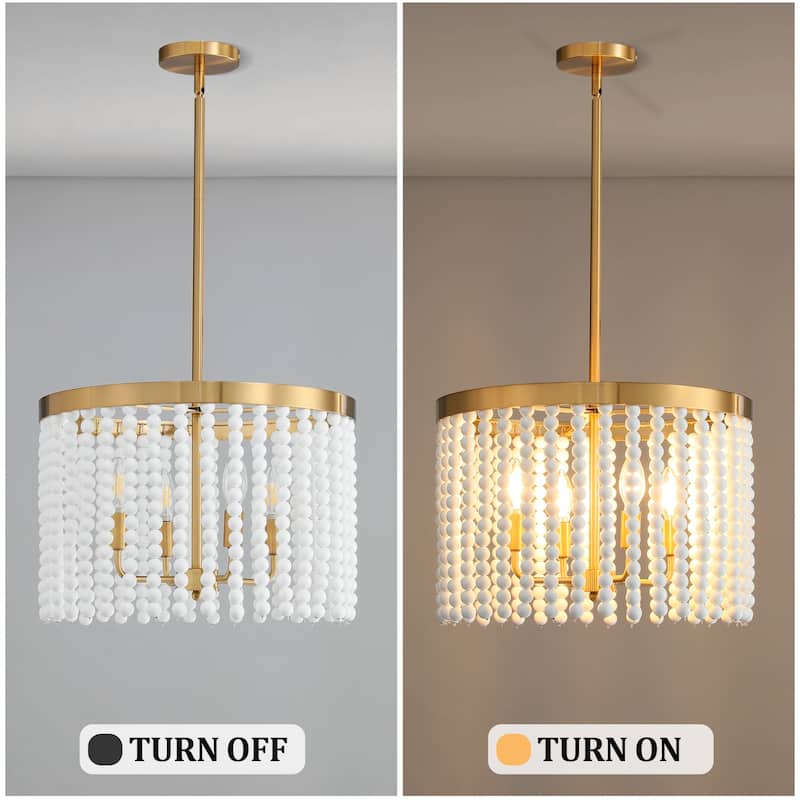 Modern Chandelier Dimmable Black and Gold Drum Chandeliers Light Fixture for Living Room Dining Room