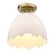 preview thumbnail 4 of 2, Brinkley Semi-Flush - Brushed Champagne Bronze with Porcelain Shade