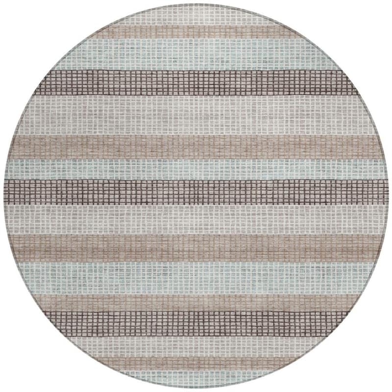 HomeRoots Striped Transitional Rectangle Outdoor Rug