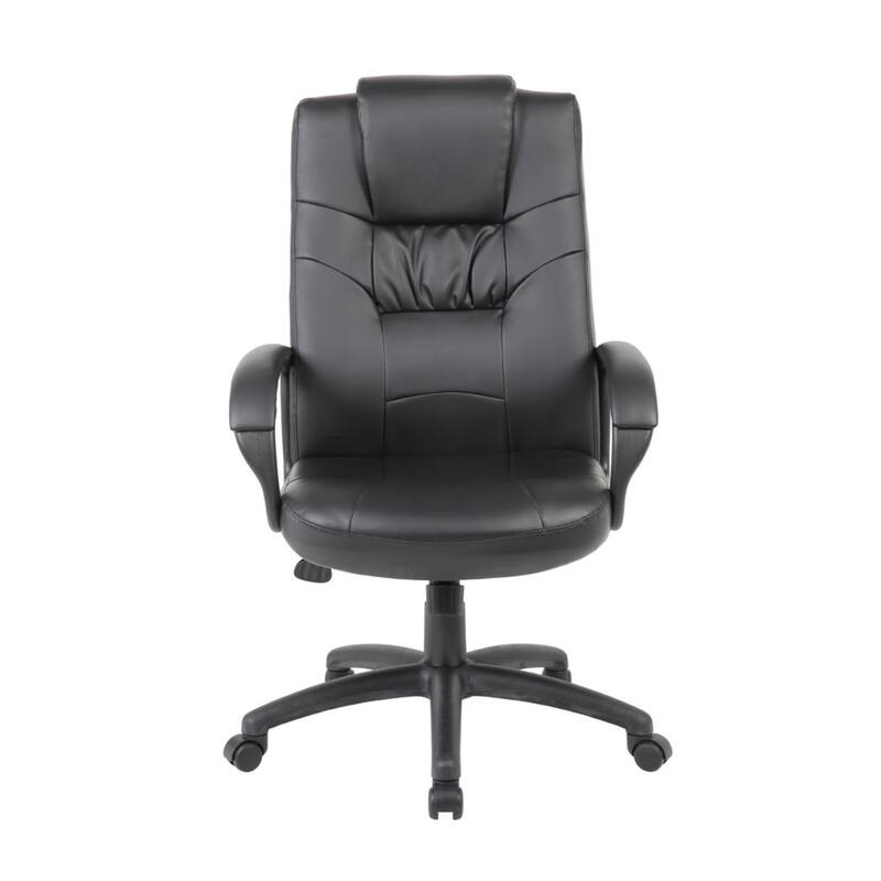 Mala Executive High Back Chair, Black Faux Leather, Lumbar Support
