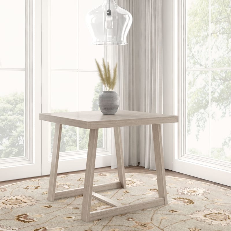 Plank and Beam Classic Solid Wood Counter Height Dining Table - 42" - Seashell Wirebrush