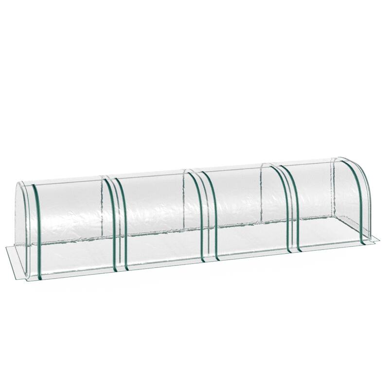 Portable Tunneled Greenhouse with 4 Zippered Doors