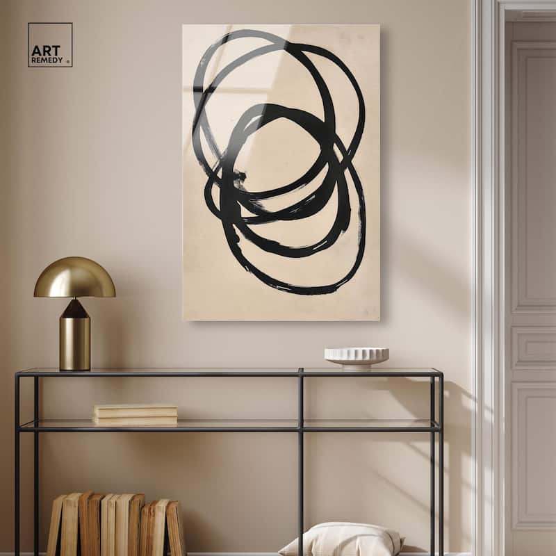Beige Black II Acrylic by Art Remedy, Ready to Hang