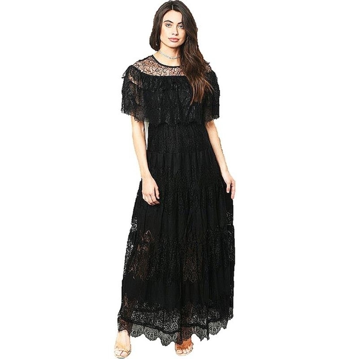 Shop Black Victorian Gothic Steampunk Ruffle Lace Goddess Gown