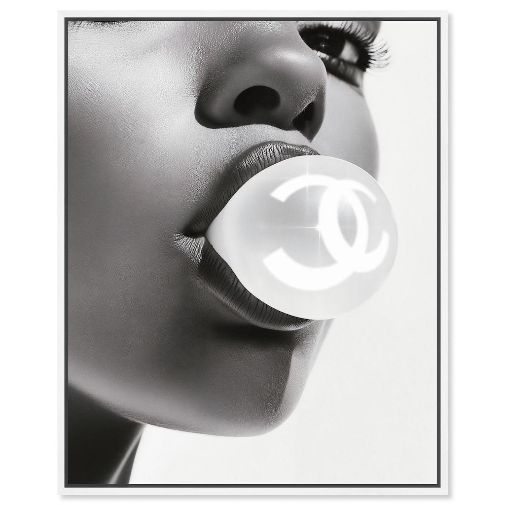 Bubble Gum Pop Monochrome Canvas by Art Remedy