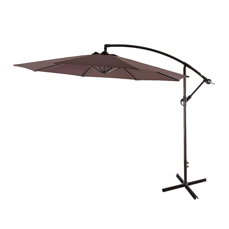 Weller 10-foot Offset Cantilever Hanging Patio Umbrella - Coffee