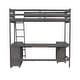 preview thumbnail 15 of 58, Versatile Loft Bed with U-Shaped Desk & Drawers, Wooden High Loftbed W/Storage Shelves & Cabinet for Kids Teens Adults Bedroom