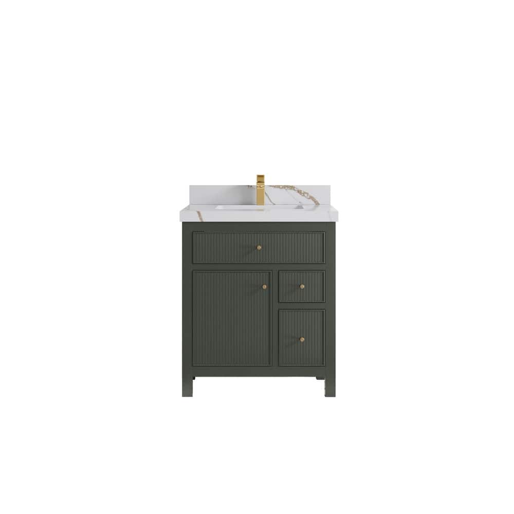 Willow Collections 30 in W x 22 in D Sonoma Free Standing Reeded Single Sink Bathroom Vanity with Countertop
