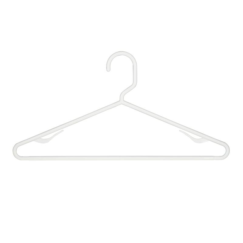 Laundry 360 6 Pack Plastic Hangers in White - 16.5" W x 8.1" H