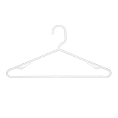 Laundry 360 6 Pack Plastic Hangers in White - 16.5" W x 8.1" H