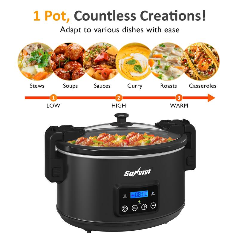 8.5 Quart Programmable Slow Cooker with Locking Lid