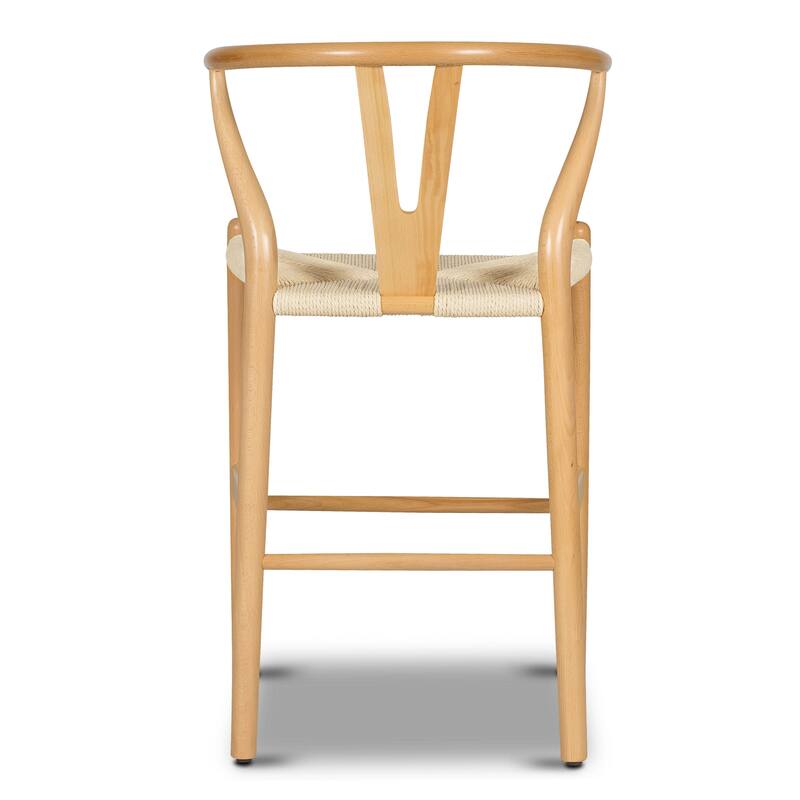 Poly & Bark Weave 23.5" Seat Height Counter Stool - Solid Wood with Woven Seat