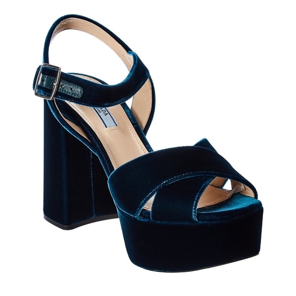 prada velvet slip on sandals