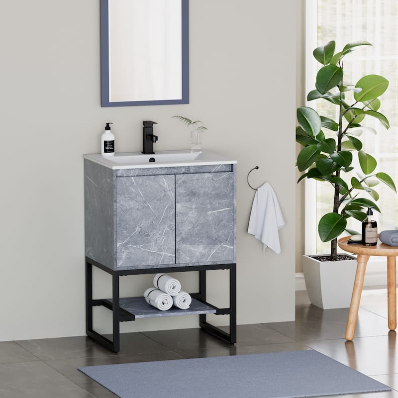 Bathroom Vanity Set Under-mount Ceramic Sink Combo Free Standing