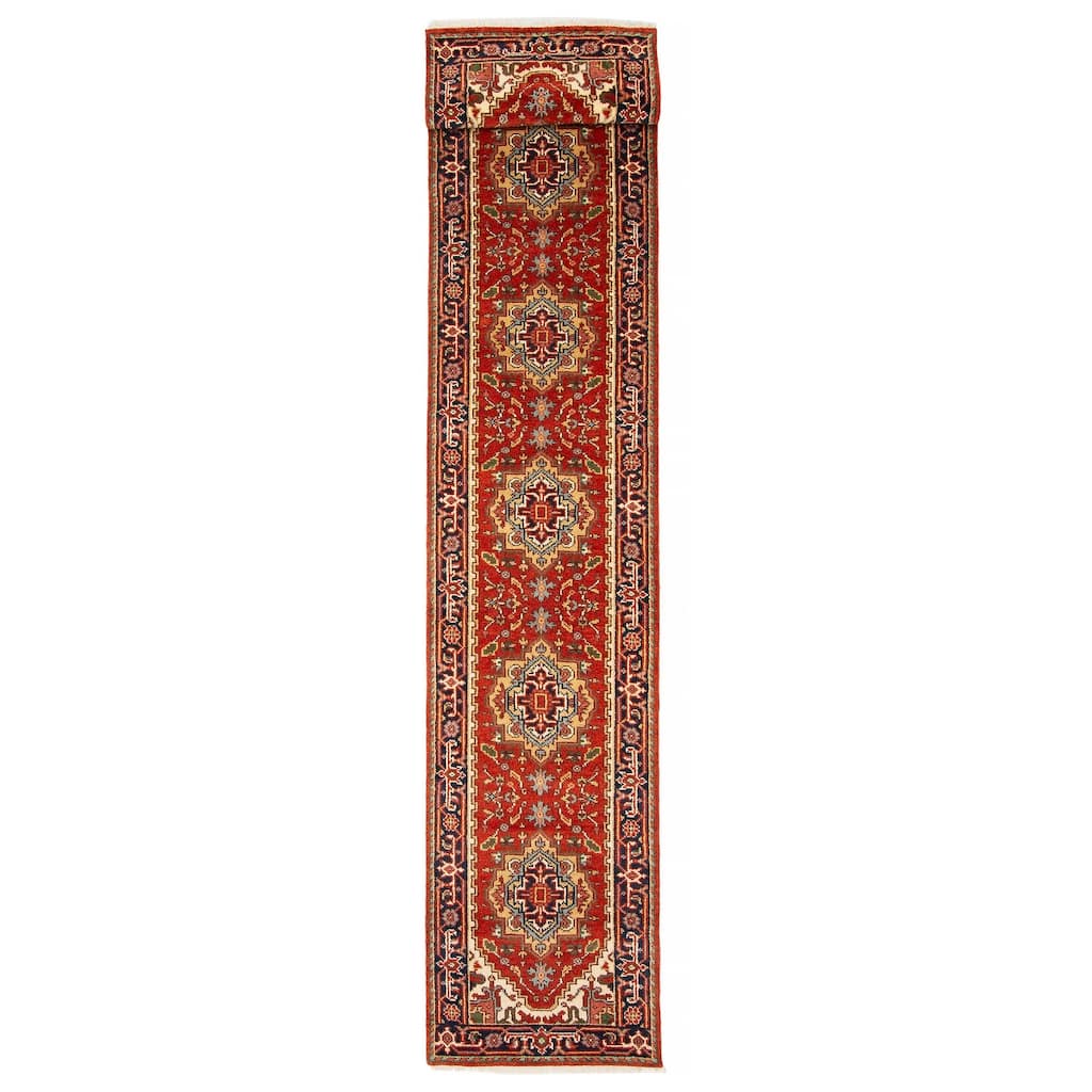 ECARPETGALLERY Hand-knotted Serapi Heritage Red Wool Rug - 2'6 x 19'9
