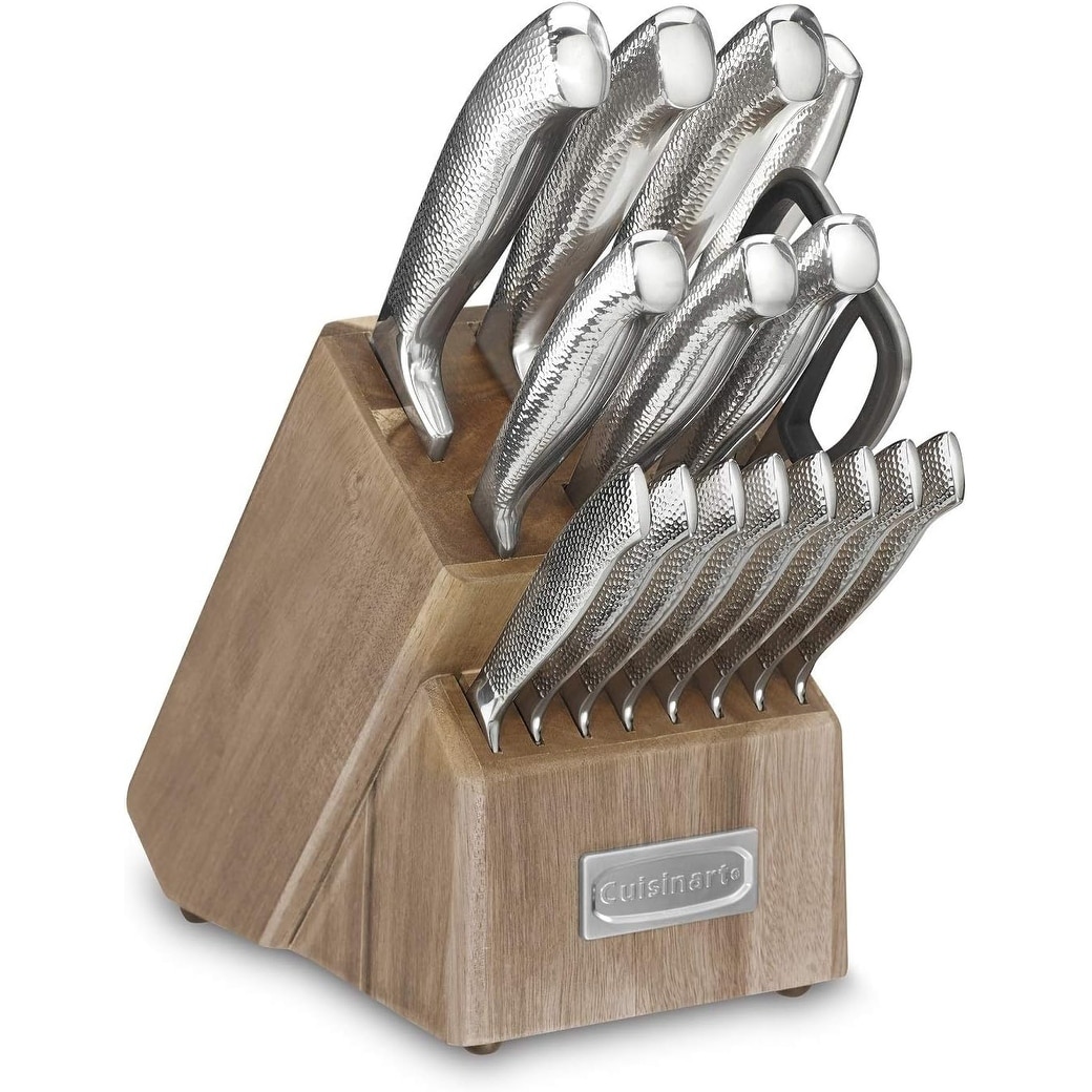 Cuisinart Triple Rivet Block Knife Set Silver Set Of 16 Pieces