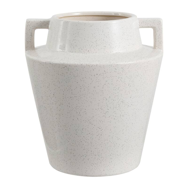 SAFAVIEH Home Ema Cream 9.5"W x 9.5"D x 10.3"H Terra Cotta Vase - 9.5"W x 9.5"D x 10.3"H